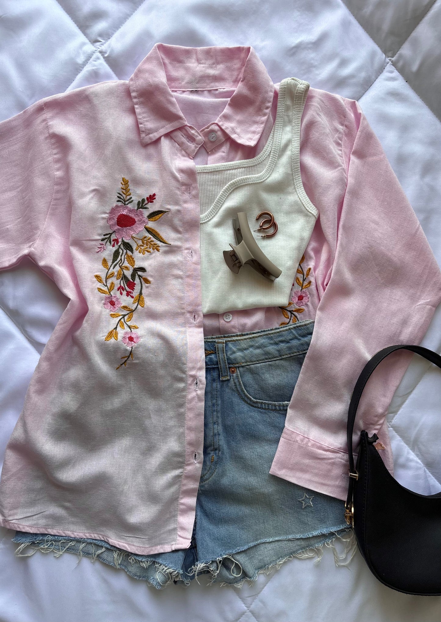Pink Embroidery Shirt