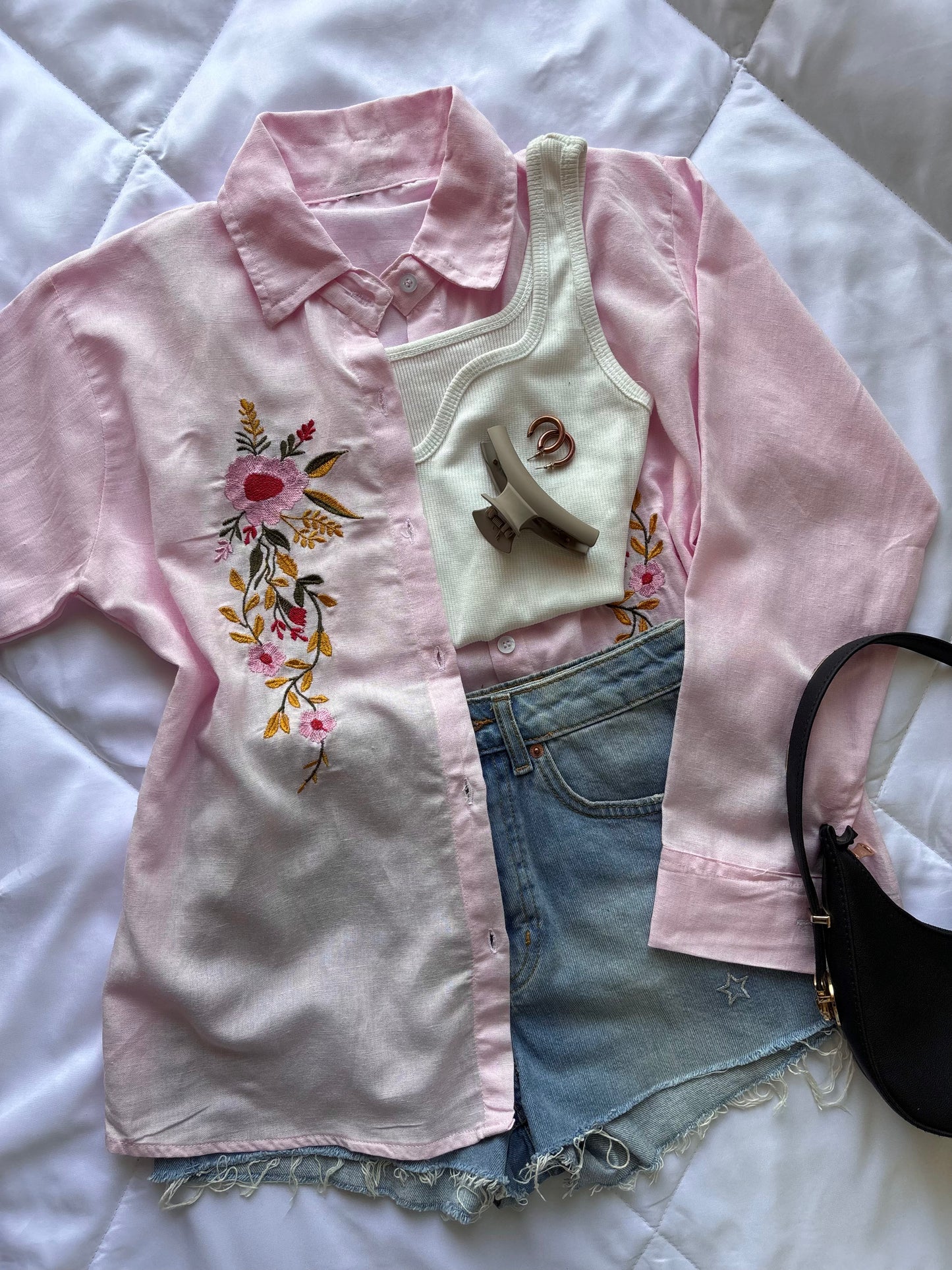 Pink Embroidery Shirt