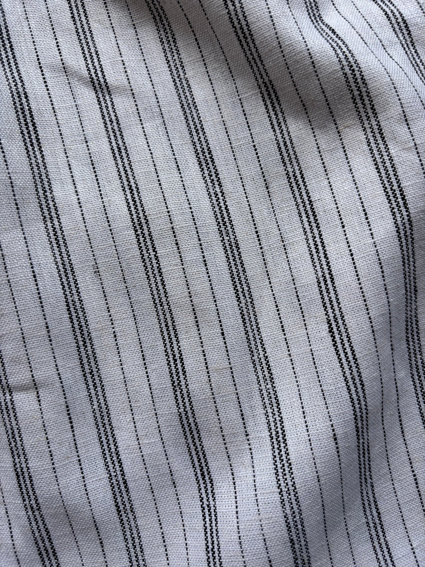 White Linen Striped Shirt