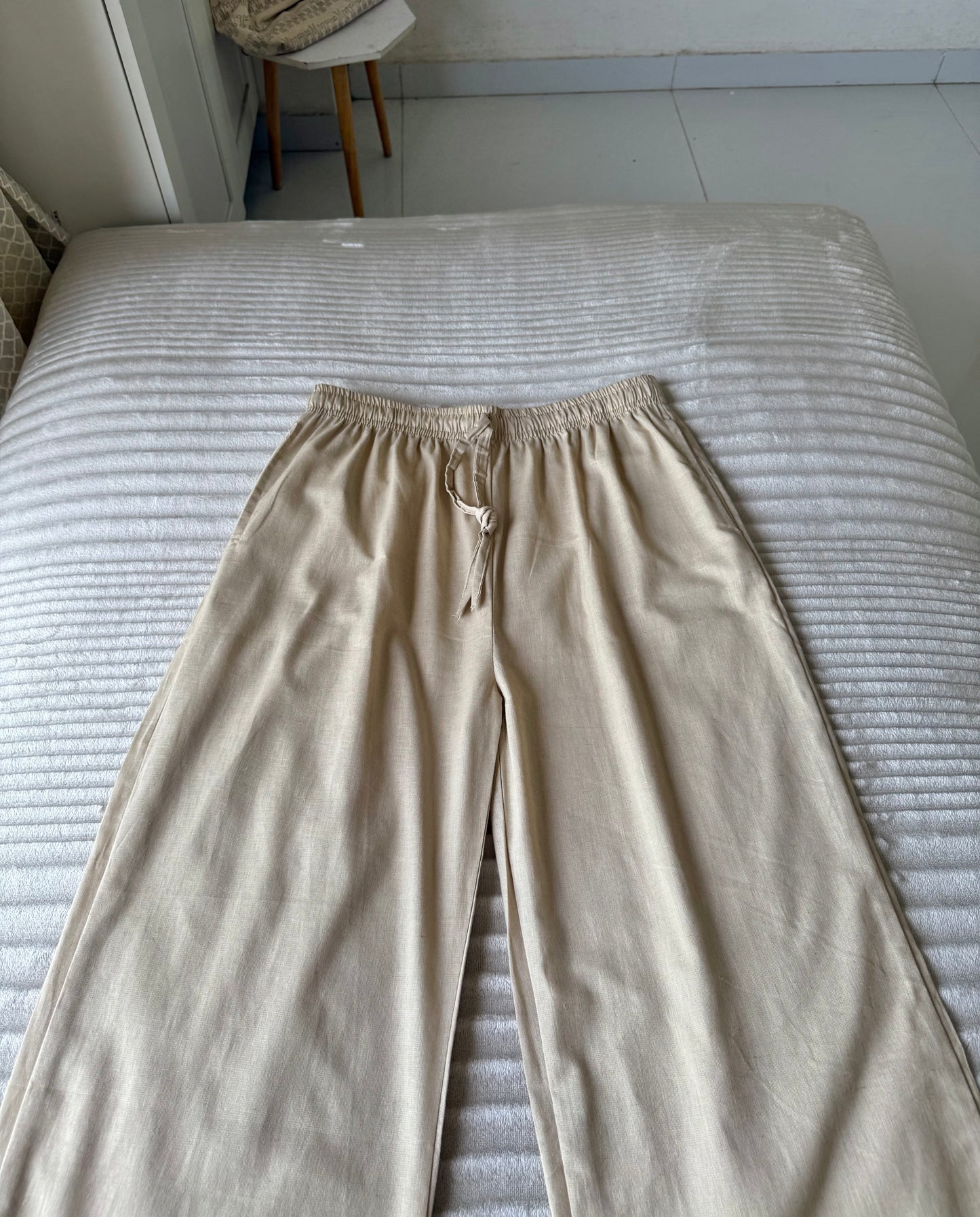 Sand Beige Linen Pant