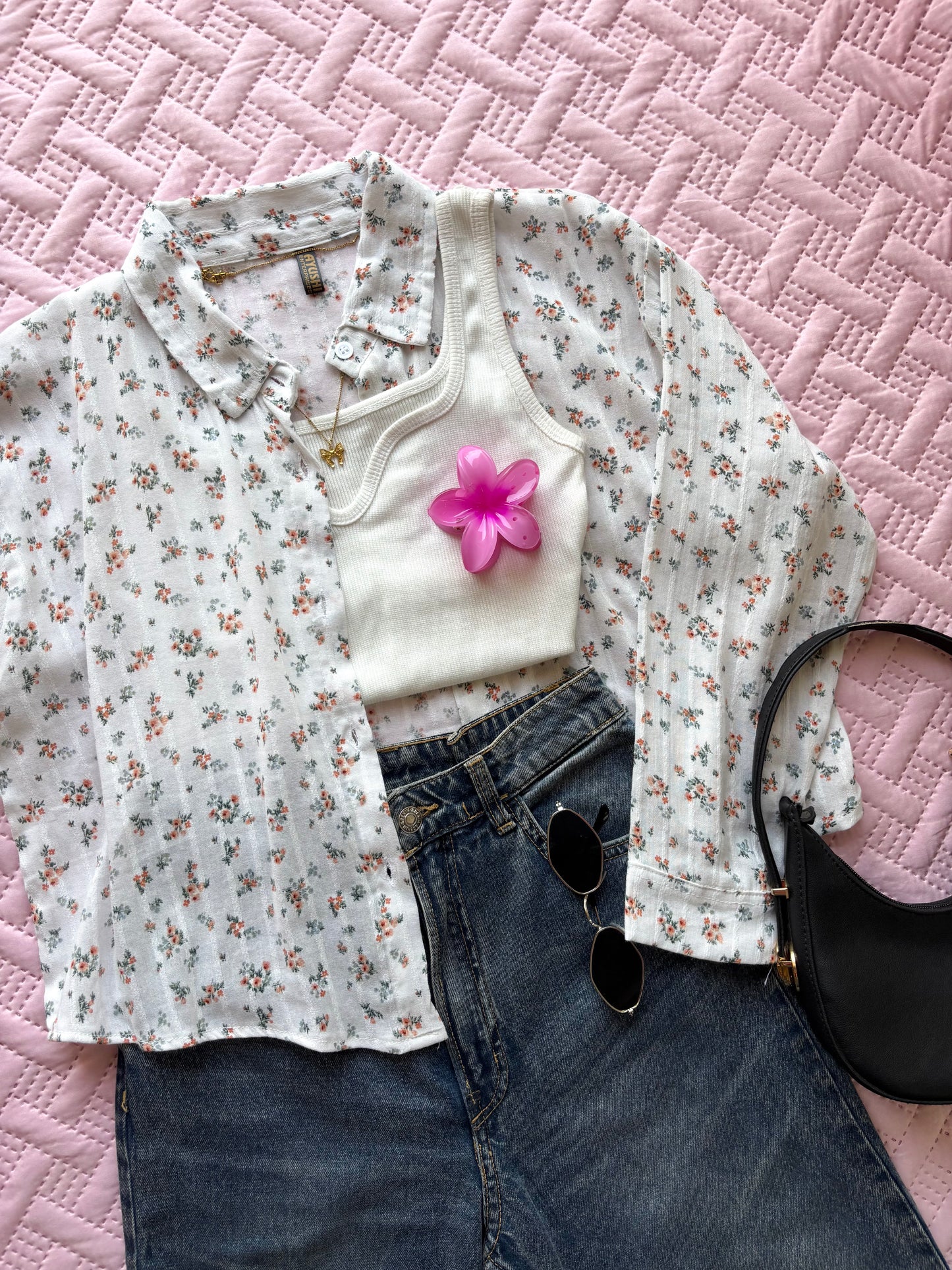 Oversized Floral Print Shirt
