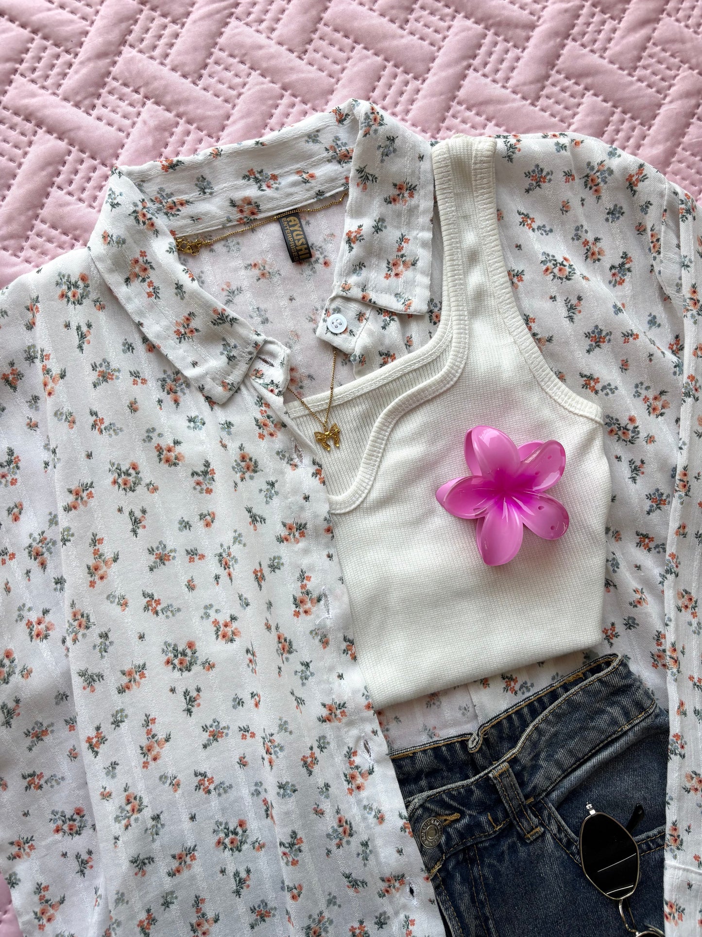 Oversized Floral Print Shirt