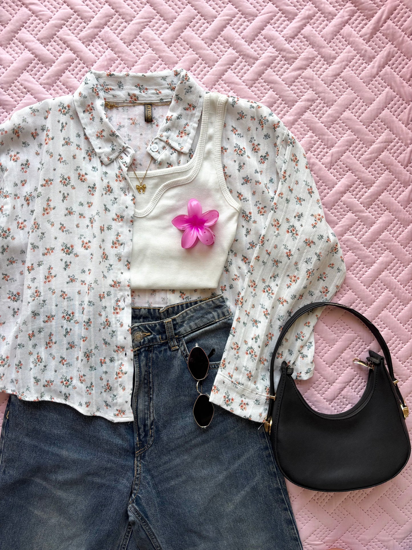 Oversized Floral Print Shirt
