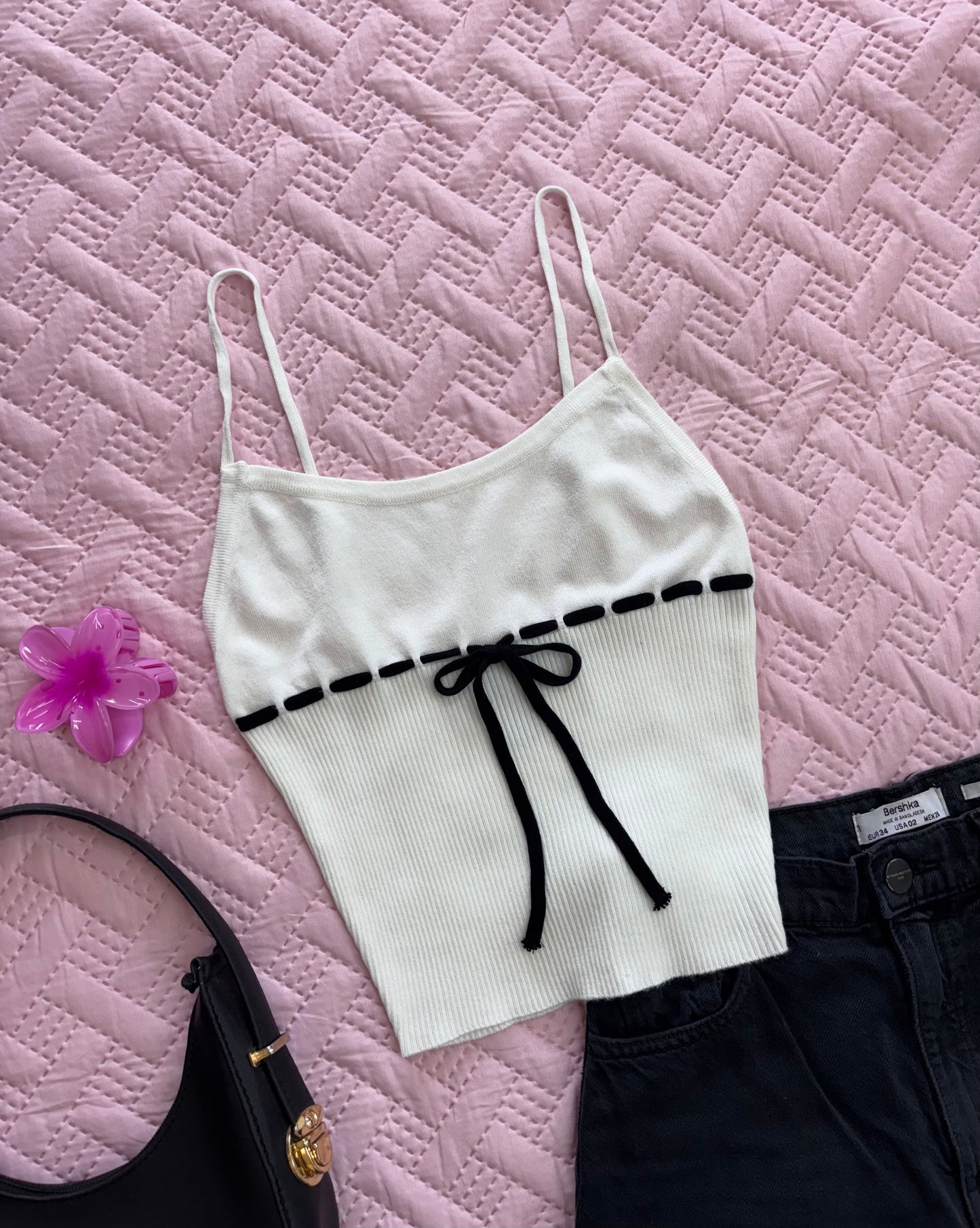 White Bow Cami Top