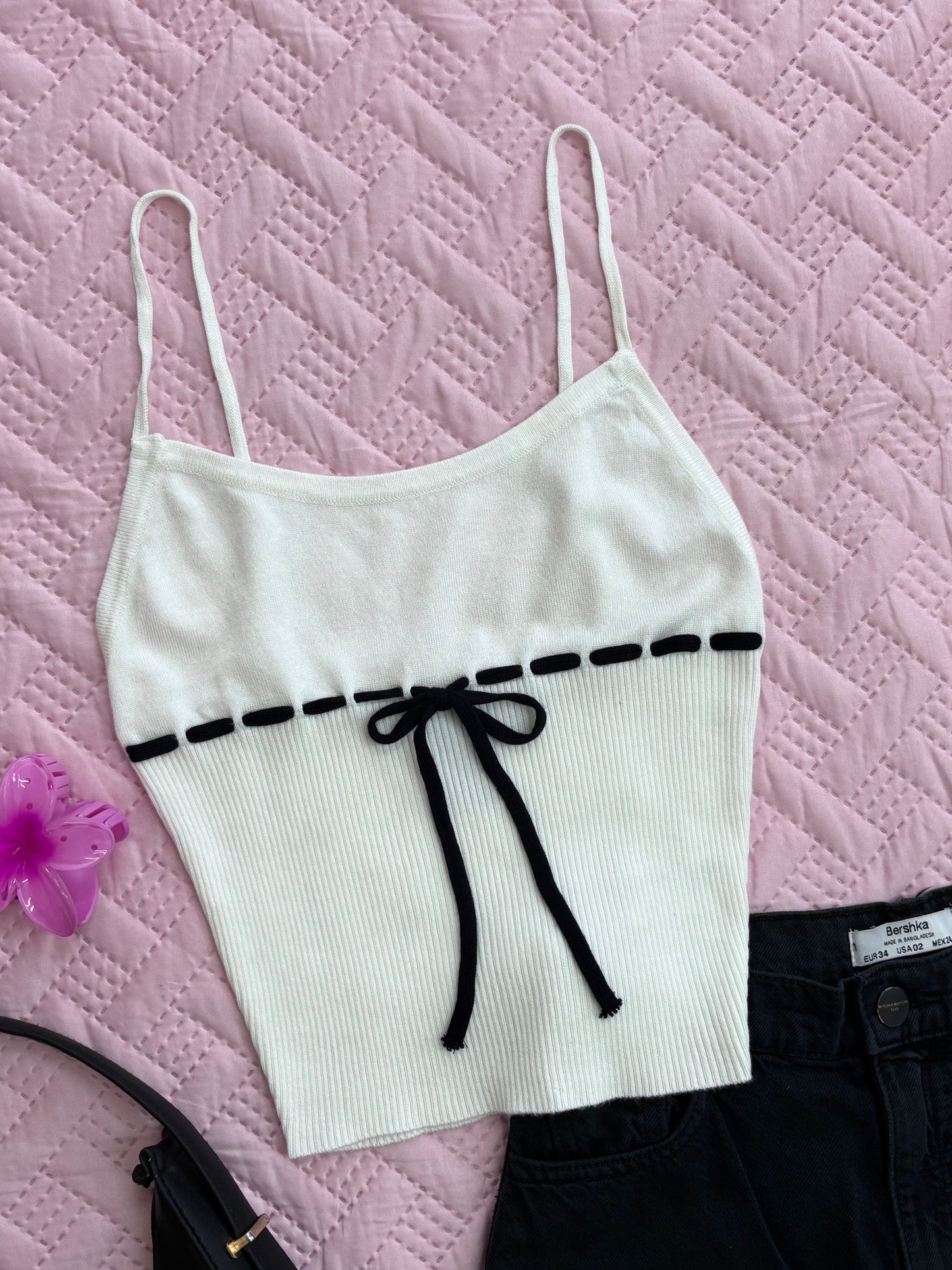 White Bow Cami Top