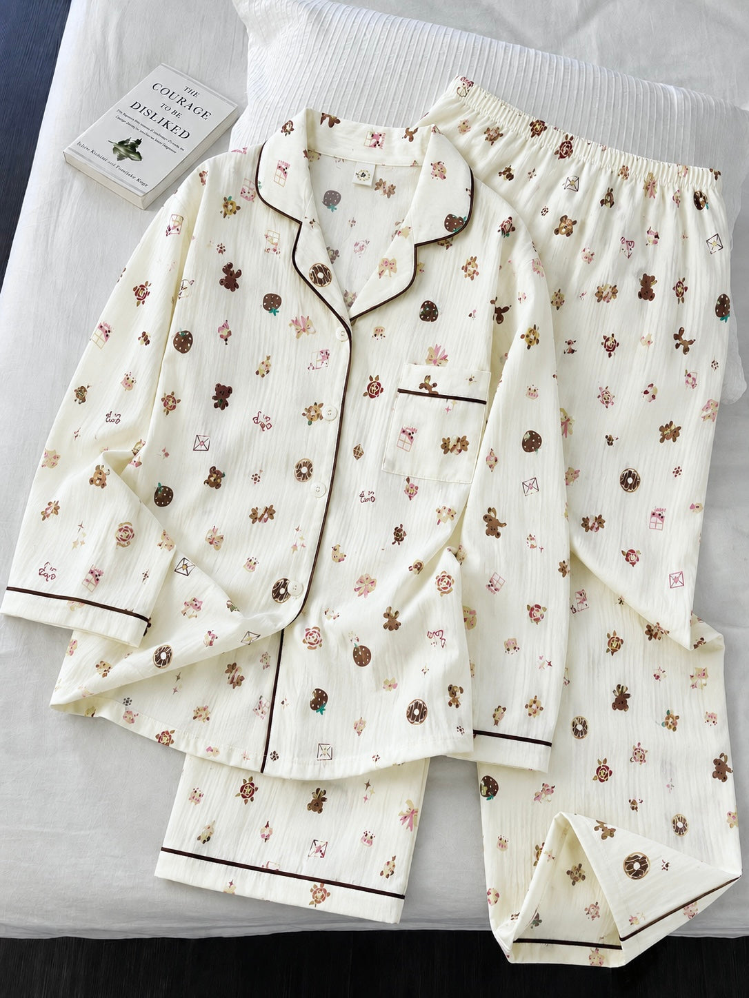 Donut Teddy Full Sleeve 2 Piece Night Suit