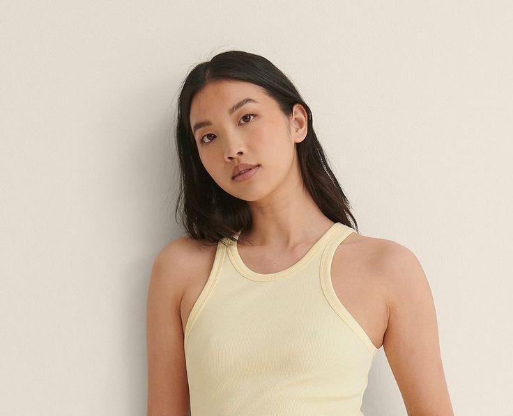 Light Yellow Basic Tank Top For Women