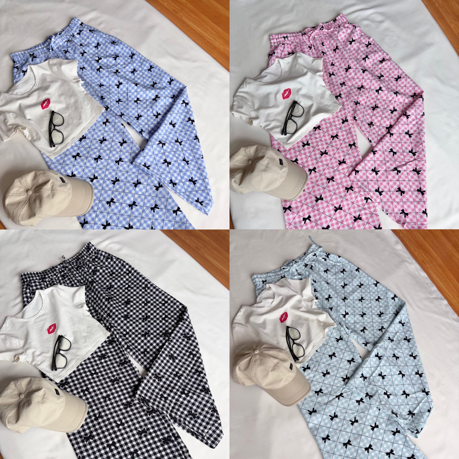 Bow Checked Pants