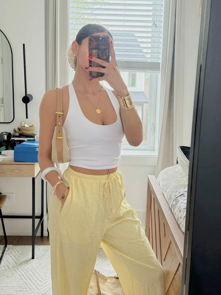 Lemon Yellow Linen Pant