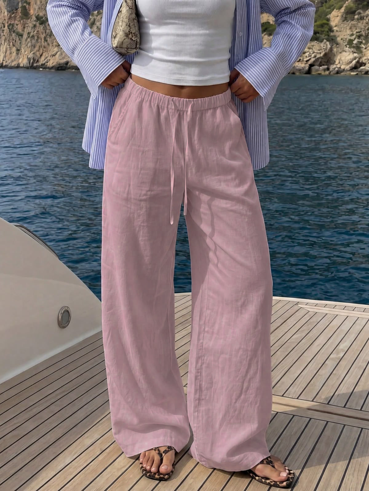 Blush Pink Linen Pant