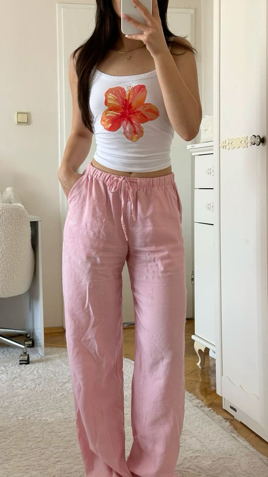 Blush Pink Linen Pant