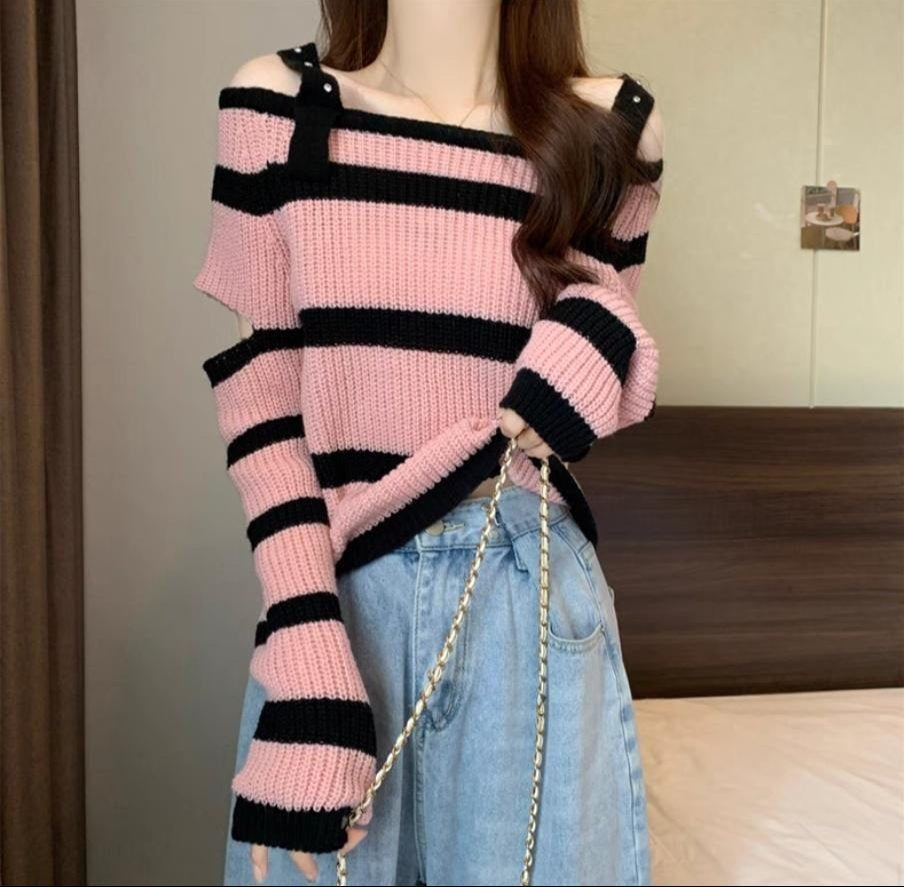 Striped Sweater (Up to 38 bust- Fits M)