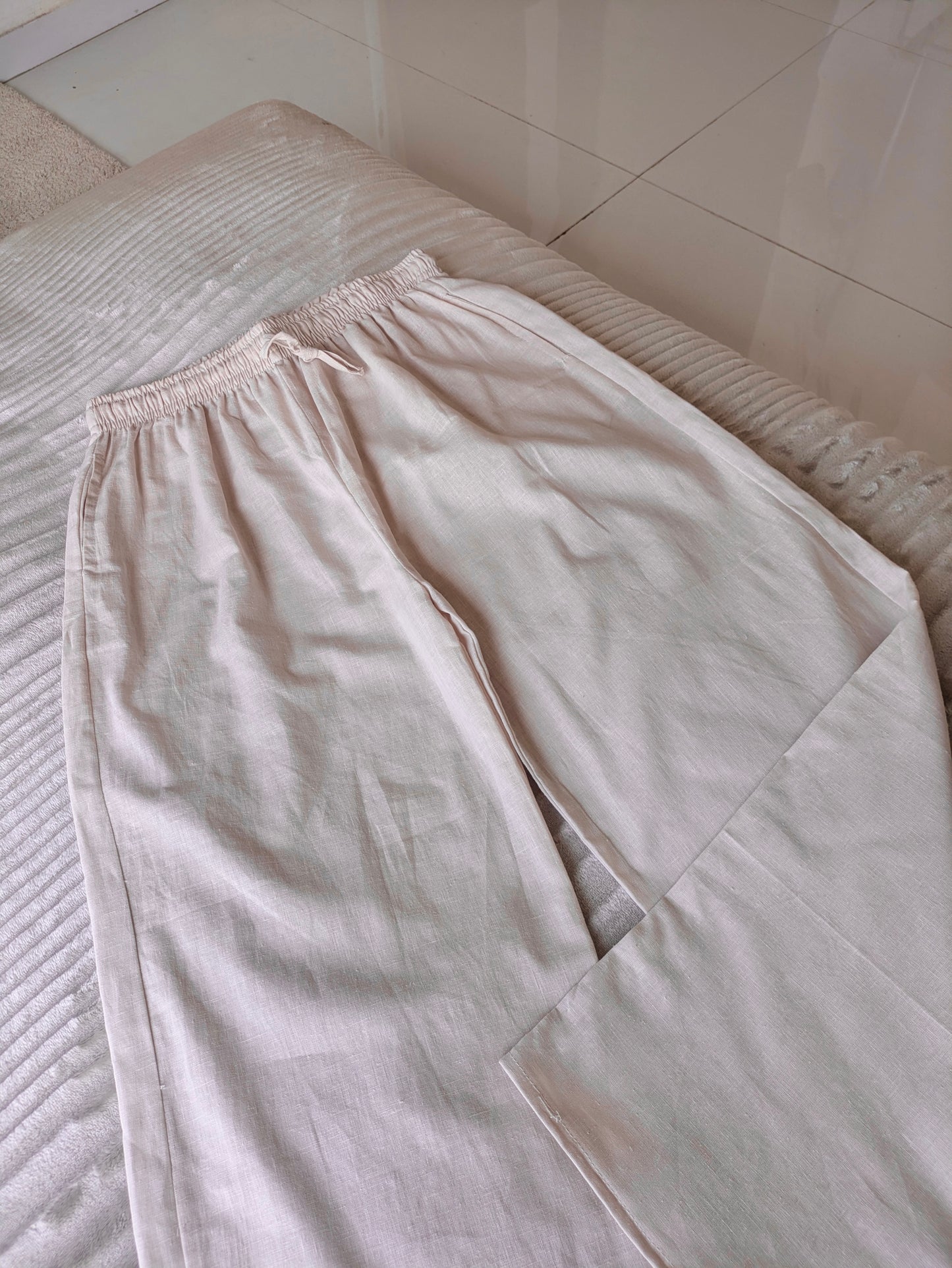 Pinkish Beige Linen Pant