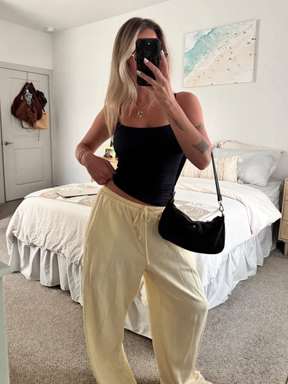 Lemon Yellow Linen Pant