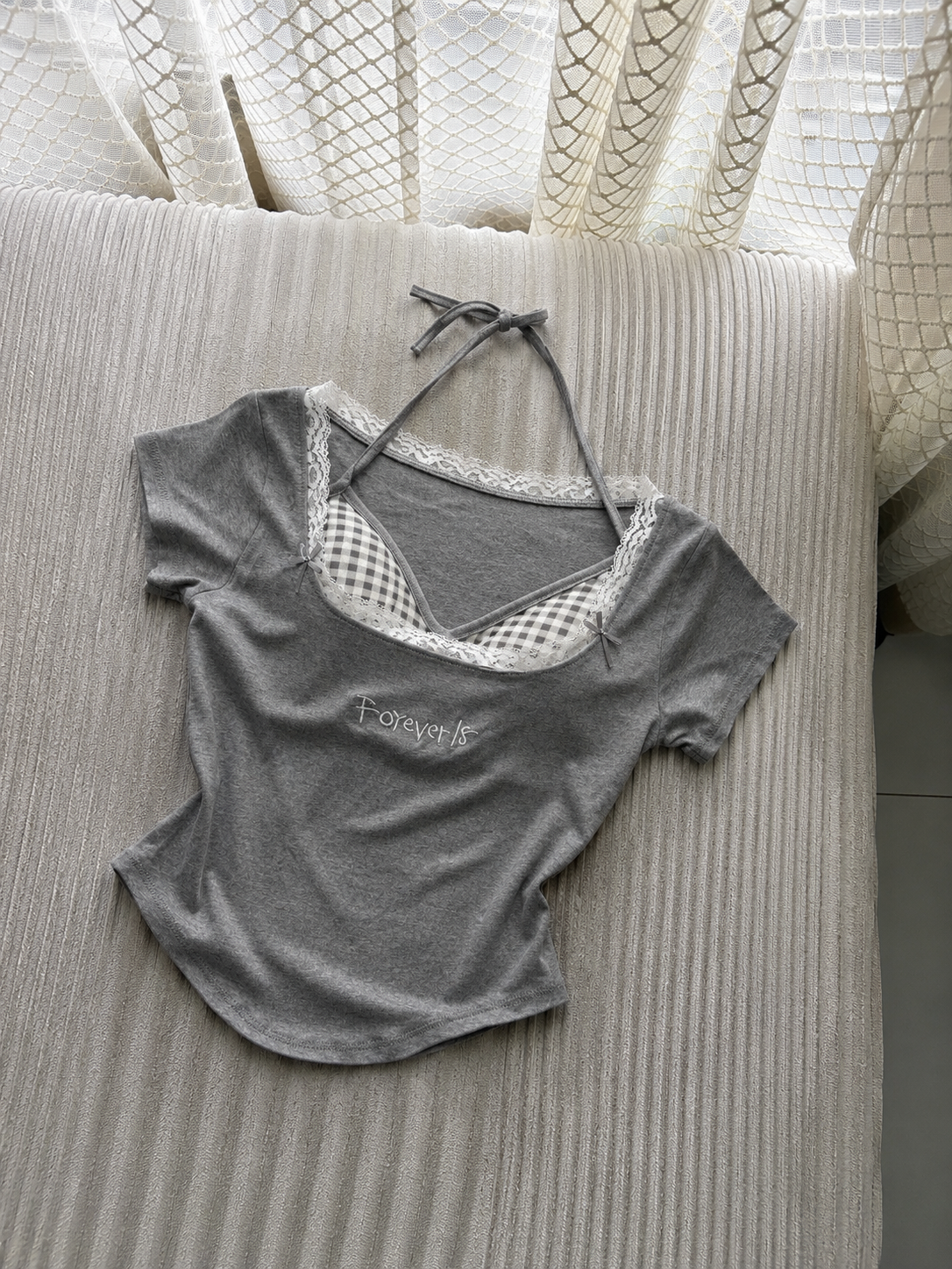 Forever 18 Lace Built-in Bra Tops