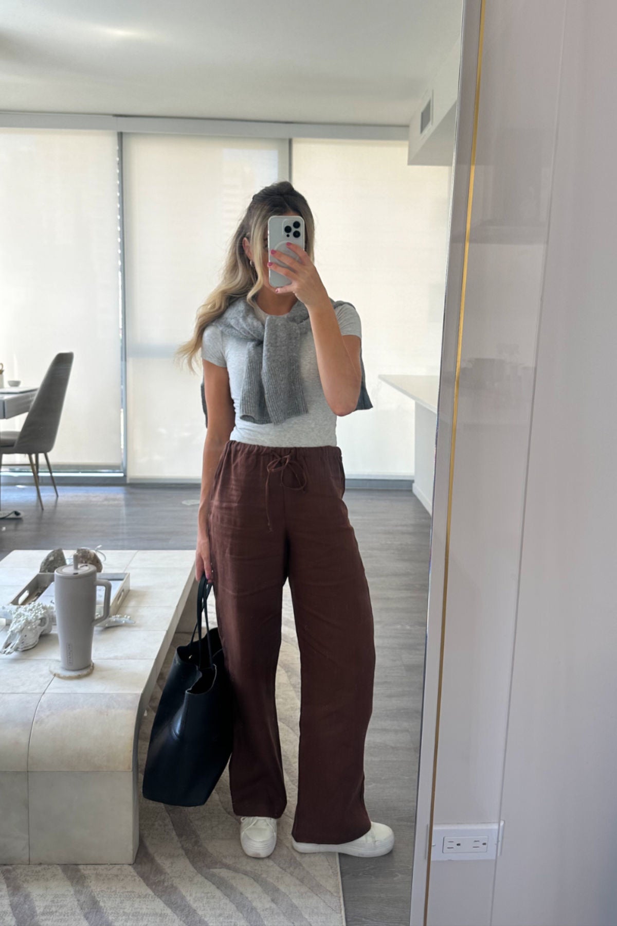 Dark Brown Linen Pant