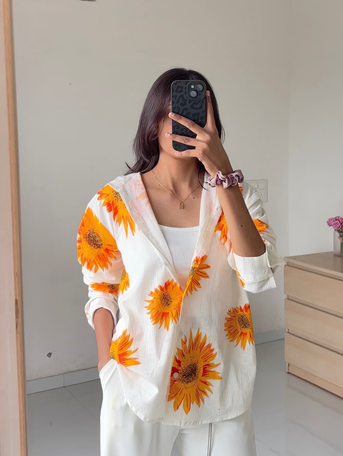 Sun flower printed shirt🌻