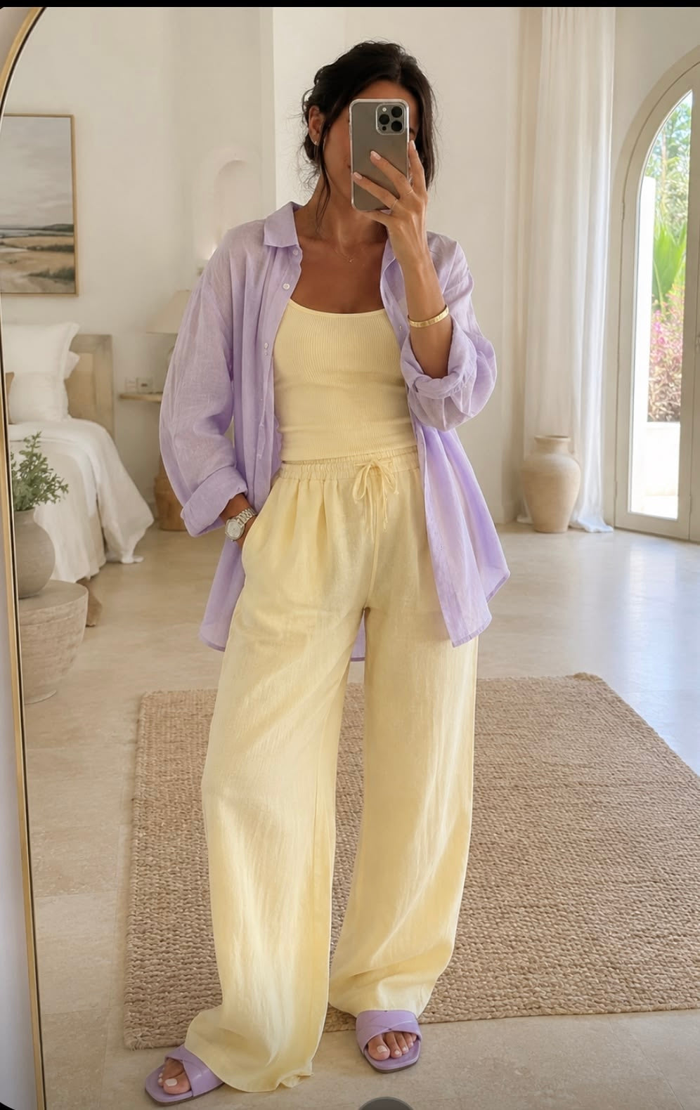 Lemon Yellow Linen Pant