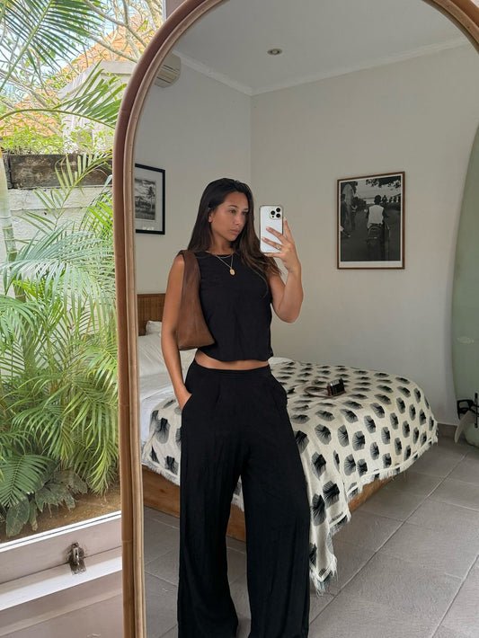 Black Linen Pant