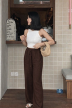 Dark Brown Linen Pant