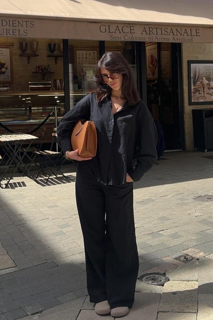 Black Linen Pant