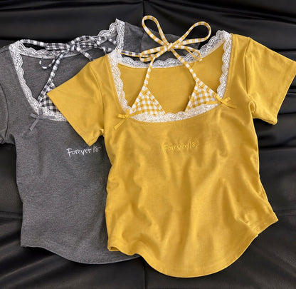 Forever 18 Lace Built-in Bra Tops