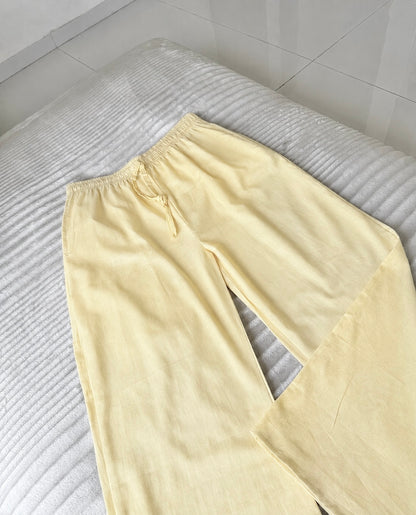 Lemon Yellow Linen Pant