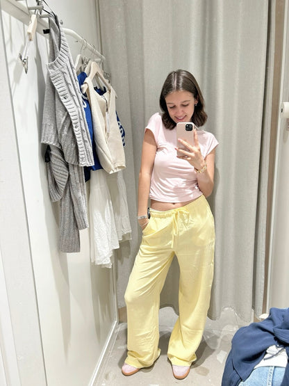 Lemon Yellow Linen Pant