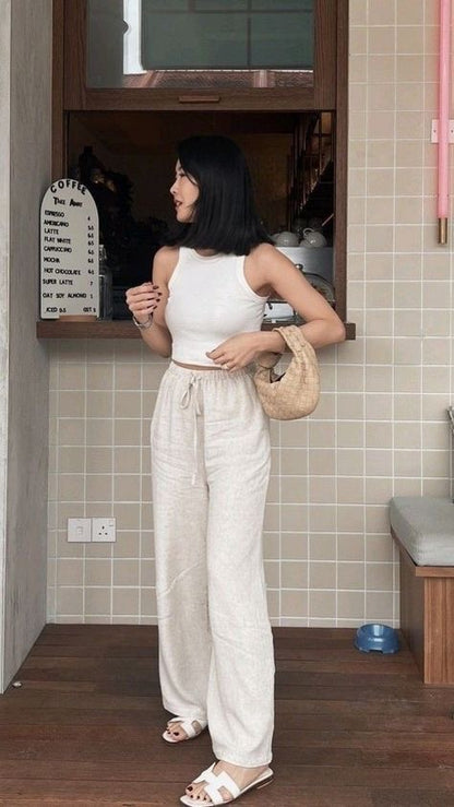 Off White Linen Pant