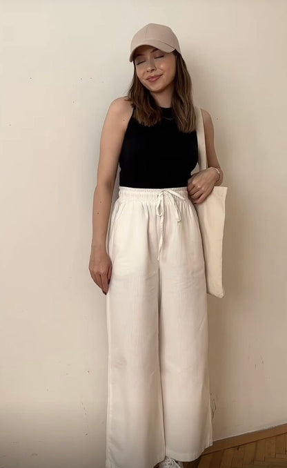 Off White Linen Pant