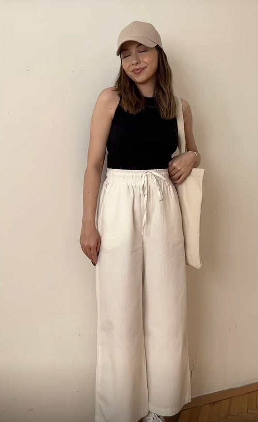 Off White Linen Pant