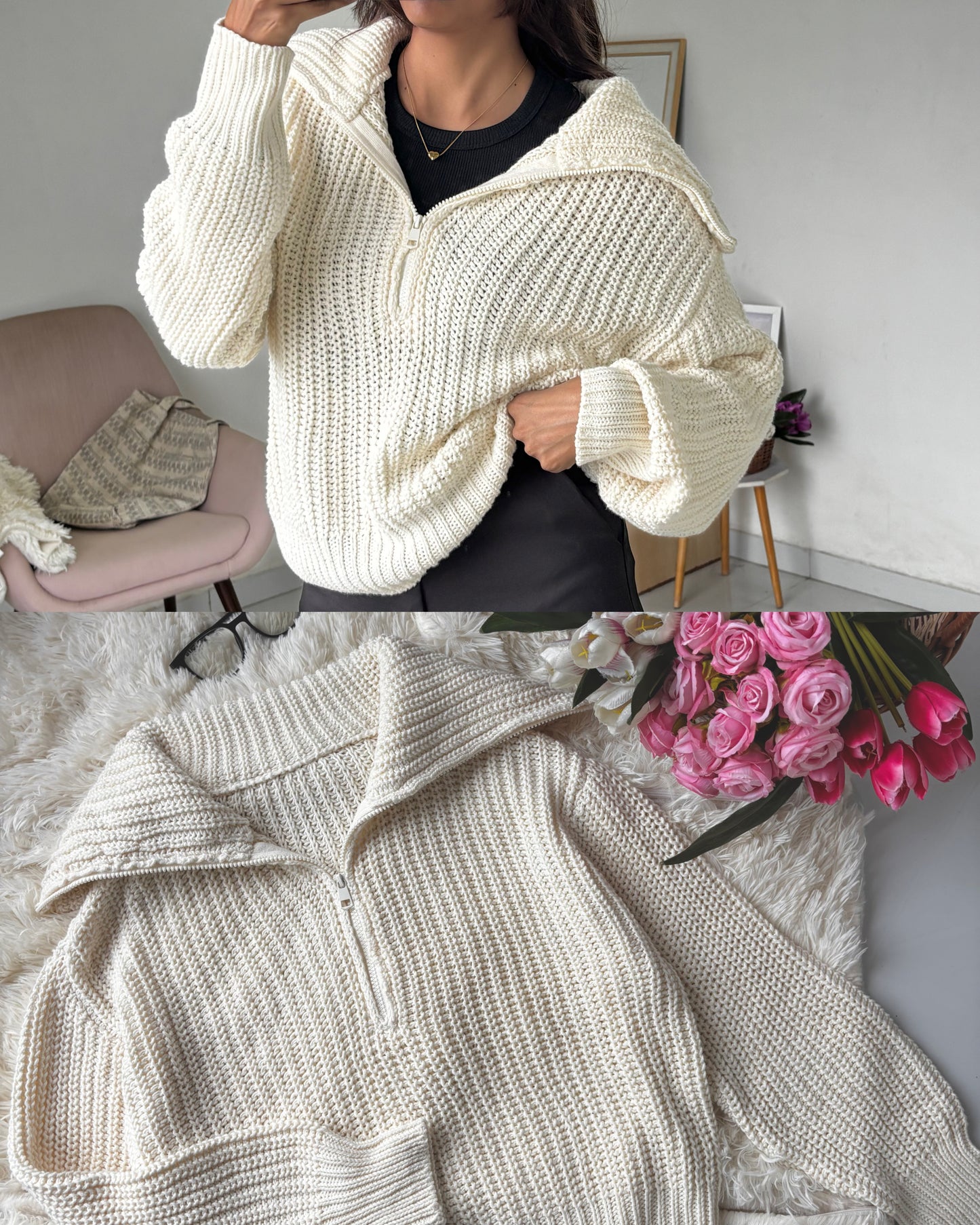 Off white Autumn Pullover