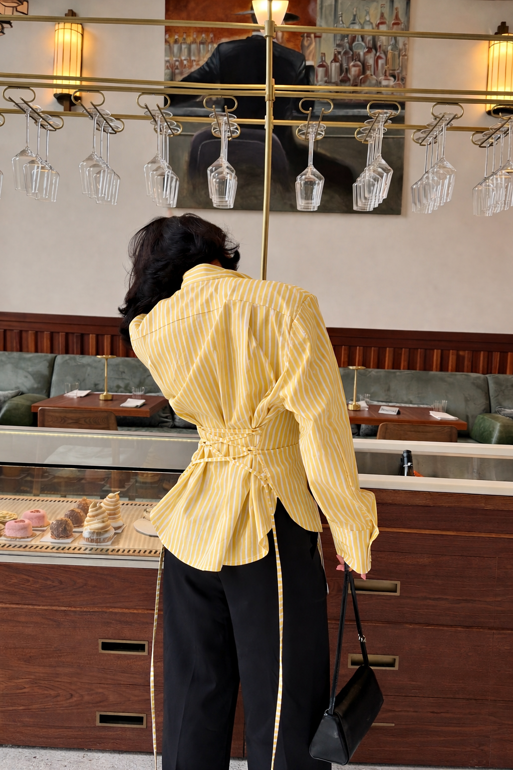 Yellow Fitted Shirt (Corset back)