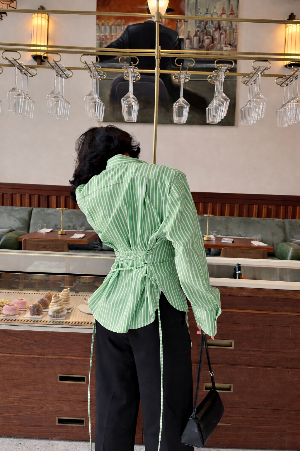 Green Fitted Shirt (Corset back)