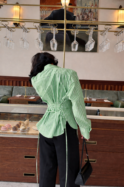 Green Fitted Shirt (Corset back)