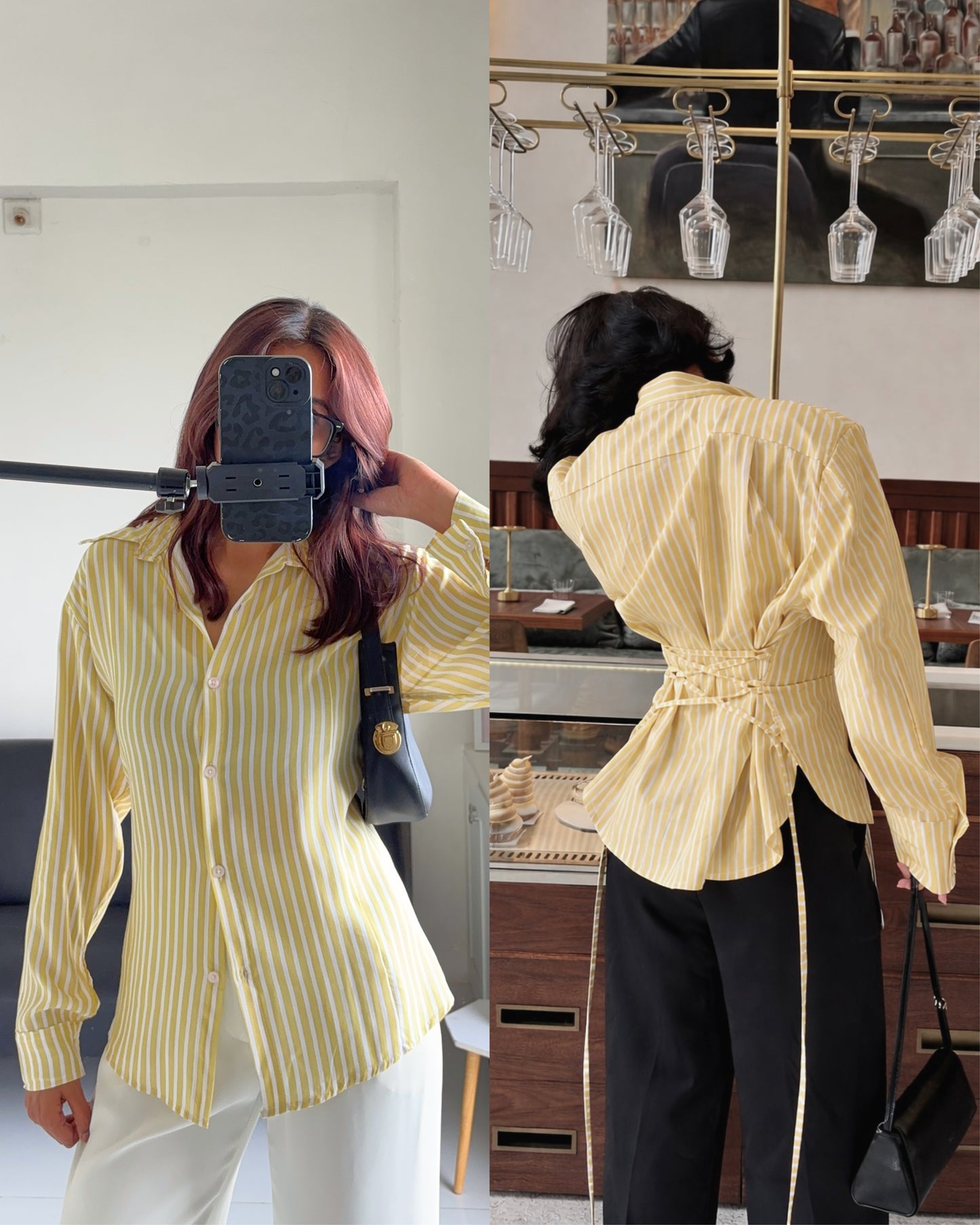 Yellow Fitted Shirt (Corset back)