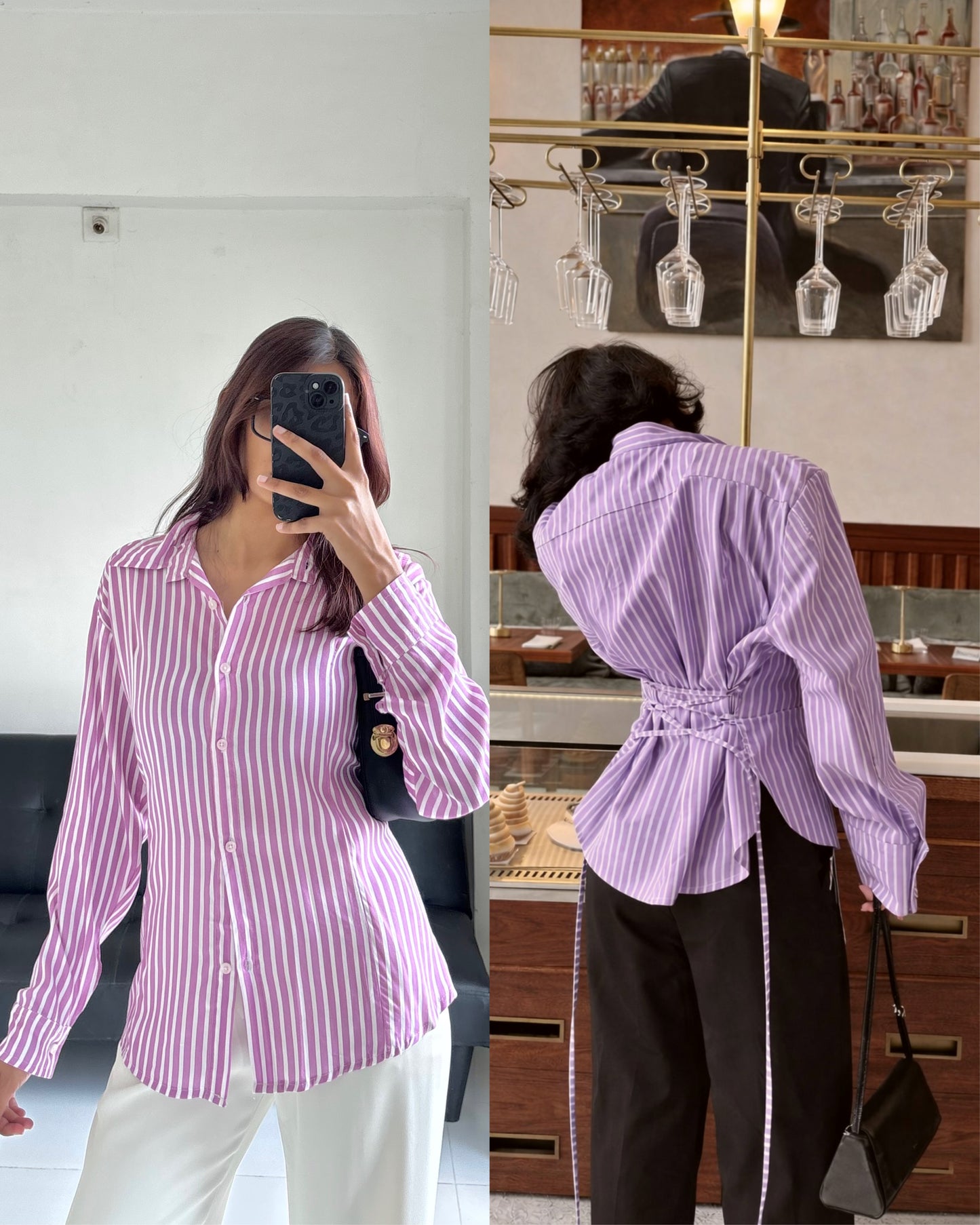 Purple Fitted Shirt (Corset back)