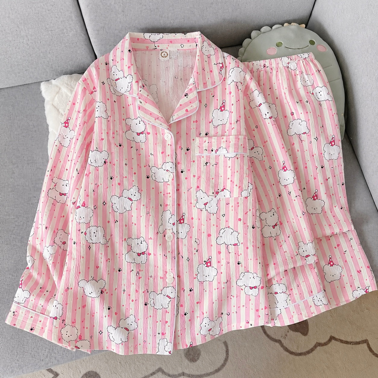 Cloud Puppy Full Sleeve 2 Piece Night Suit