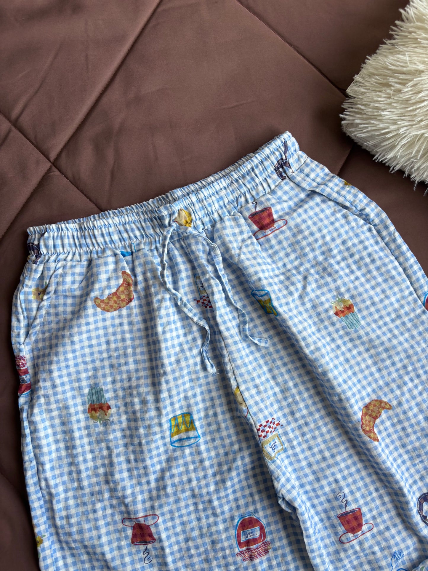 Viral Summer Comfy Blue Checked Pants