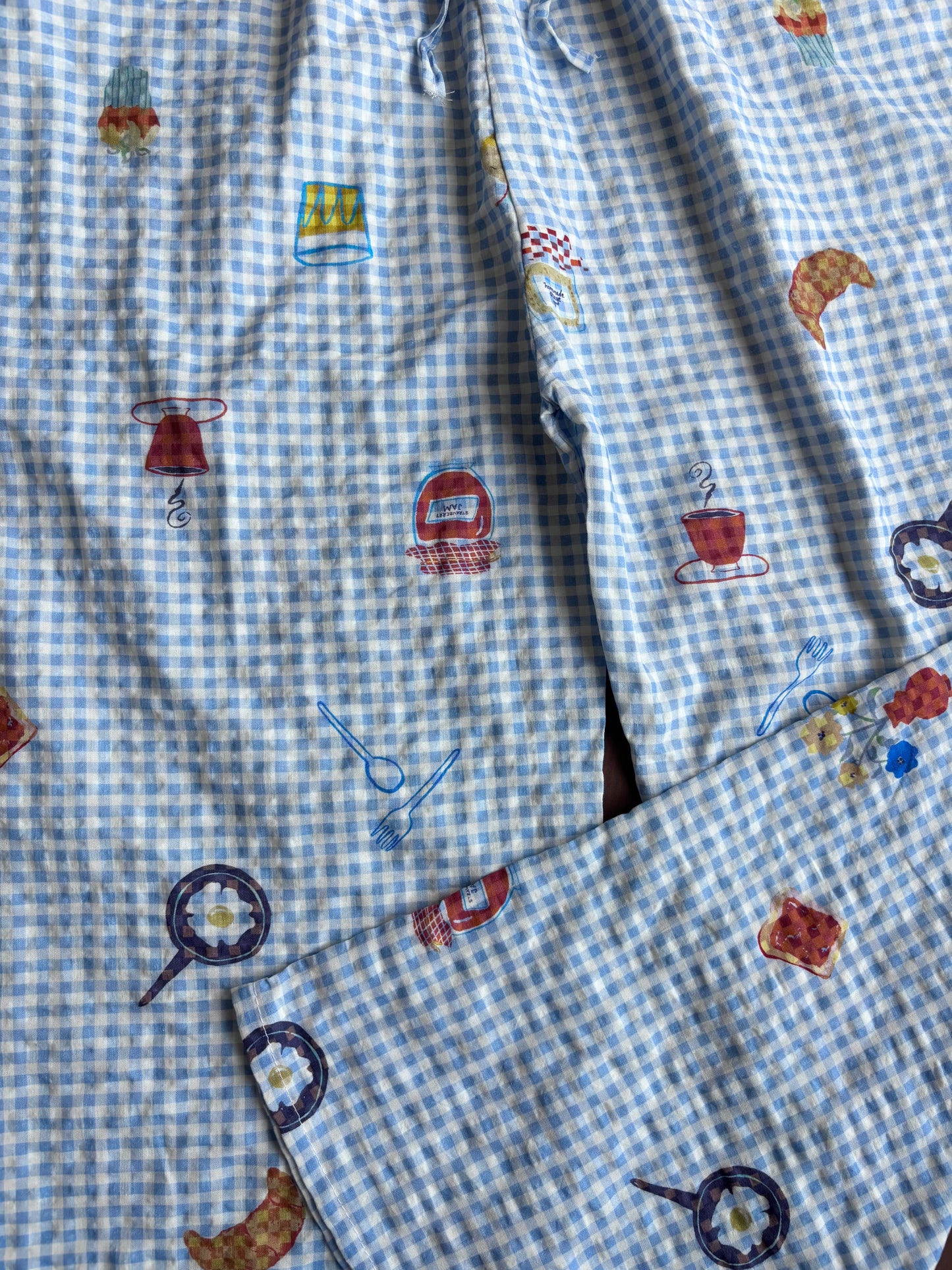 Viral Summer Comfy Blue Checked Pants