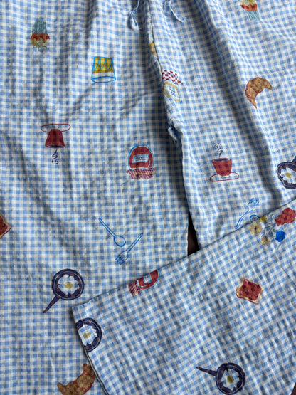 Viral Summer Comfy Blue Checked Pants