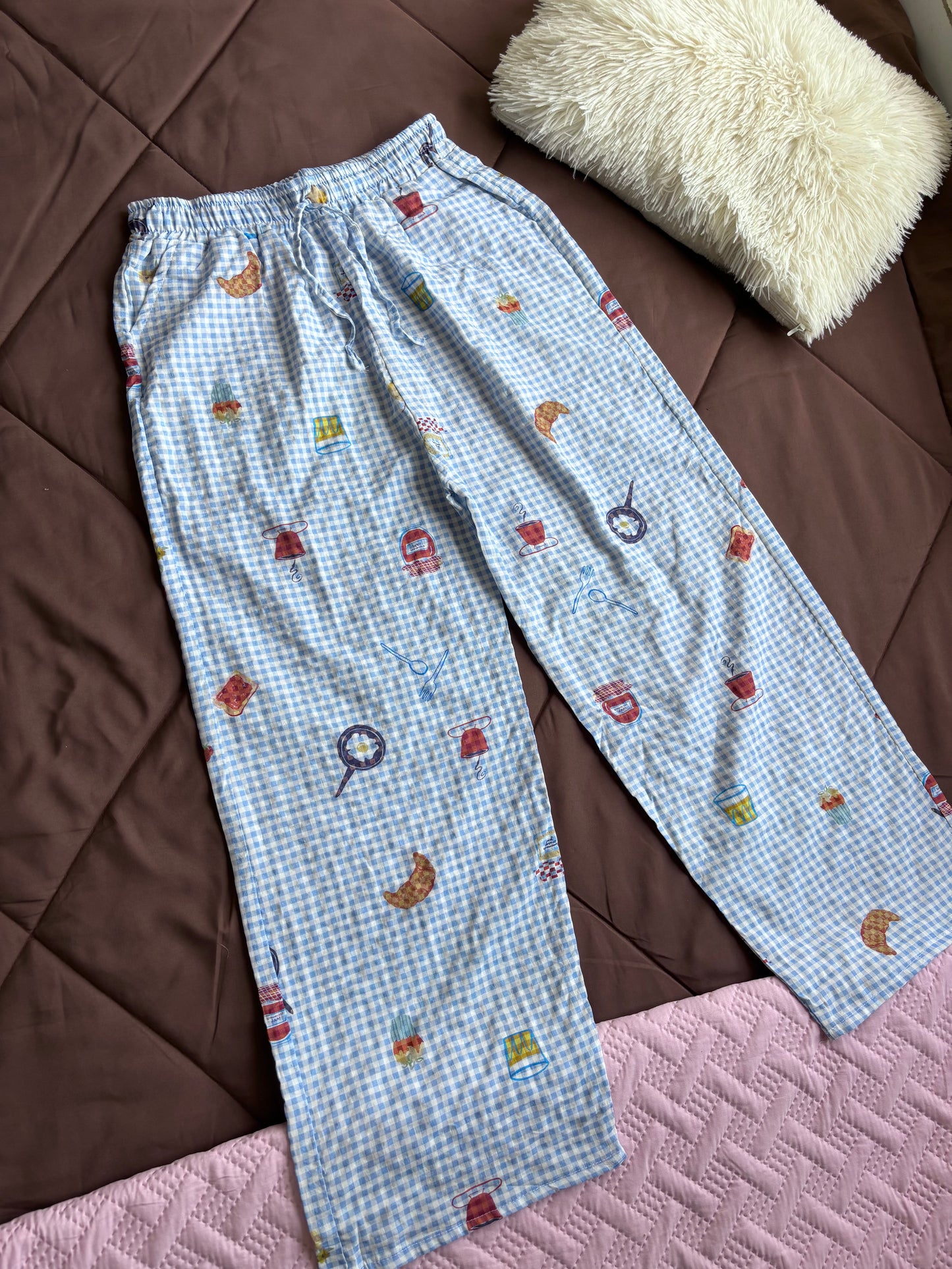Viral Summer Comfy Blue Checked Pants