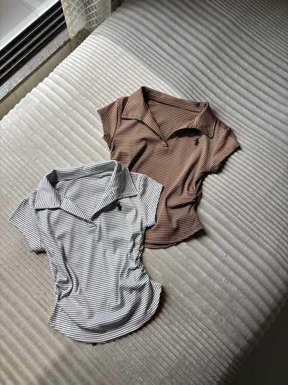 Premium Striped Polo Tees