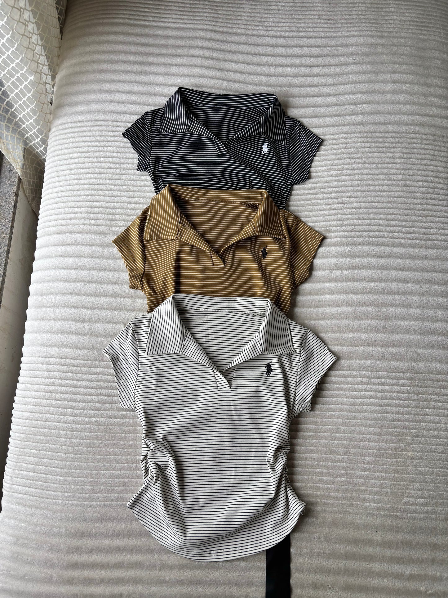 Premium Striped Polo Tees