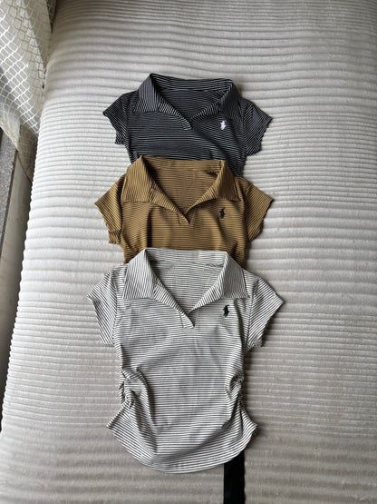 Premium Striped Polo Tees