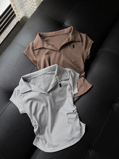 Premium Striped Polo Tees
