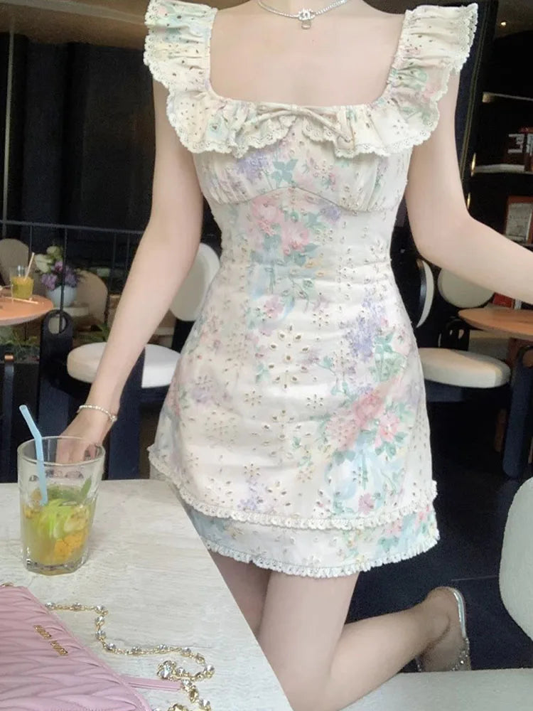 Cream Vintage Midi Dress For Women