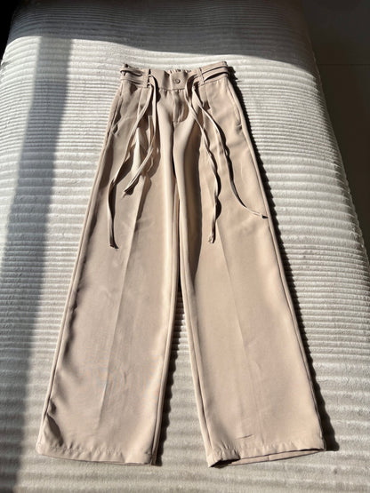 Pleated Wrap-Belt Trouser