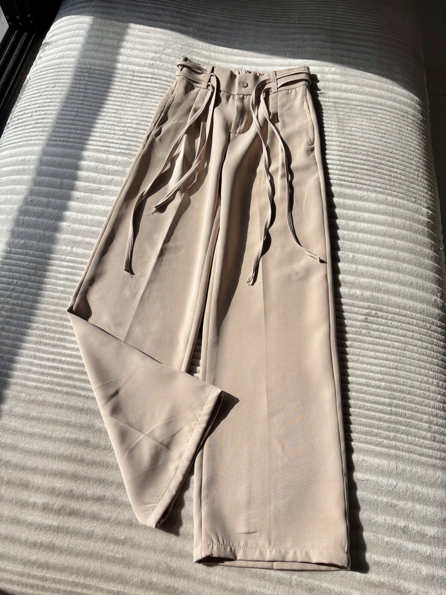 Pleated Wrap-Belt Trouser