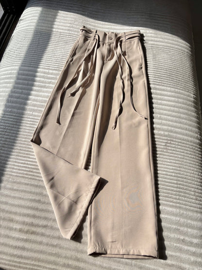 Pleated Wrap-Belt Trouser